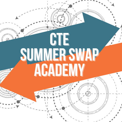 CTE Summer Swap Academy Logo with two arrows